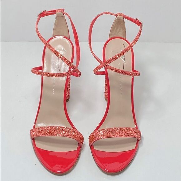 Giuseppe Zanotti Block-Heel Glitter Sandals size 38 - Picture 3 of 12